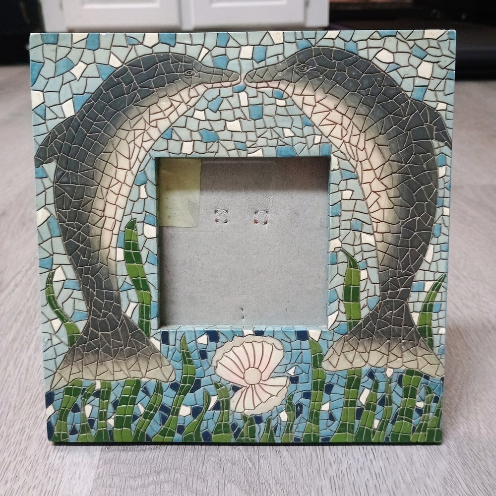 Dolphin Mosaic Look Picture Frame 3 X 3 Inch Picture